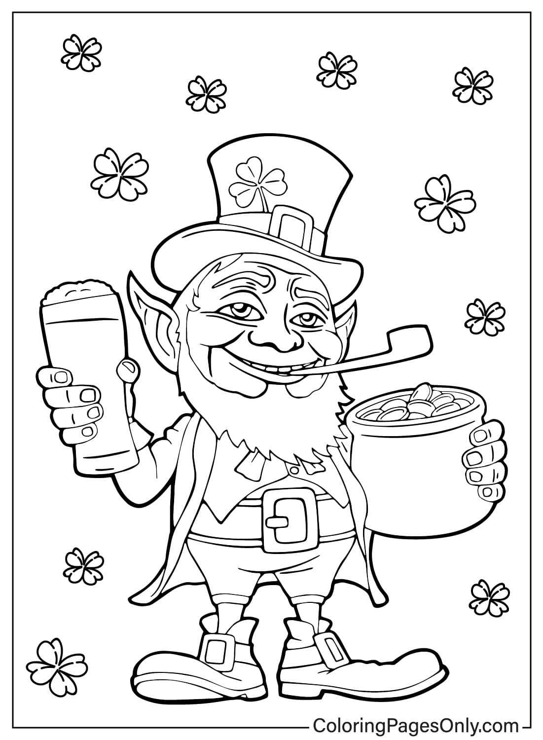 leprechaun coloring page free