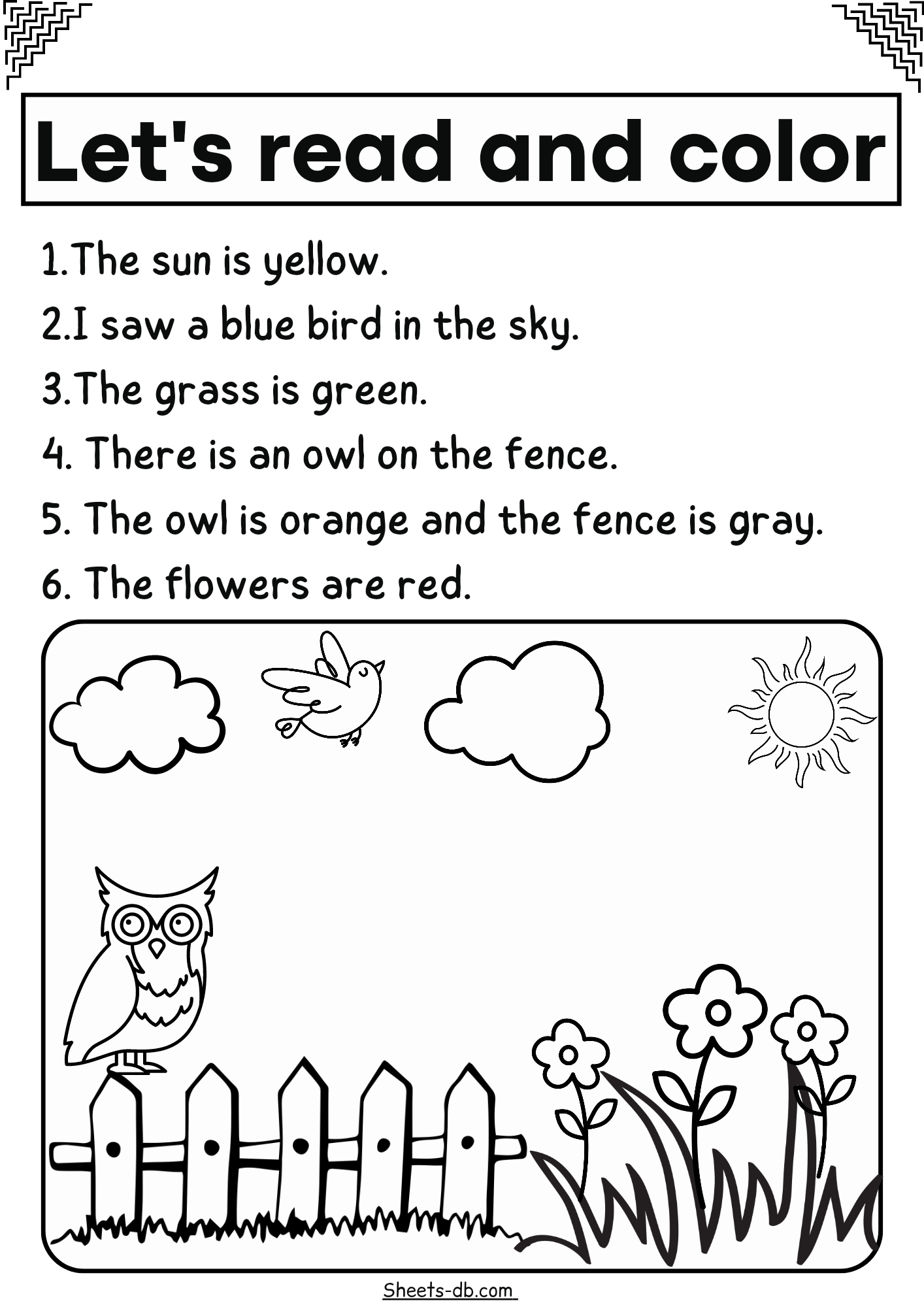Lets Read And Color Sheets Worksheets Library