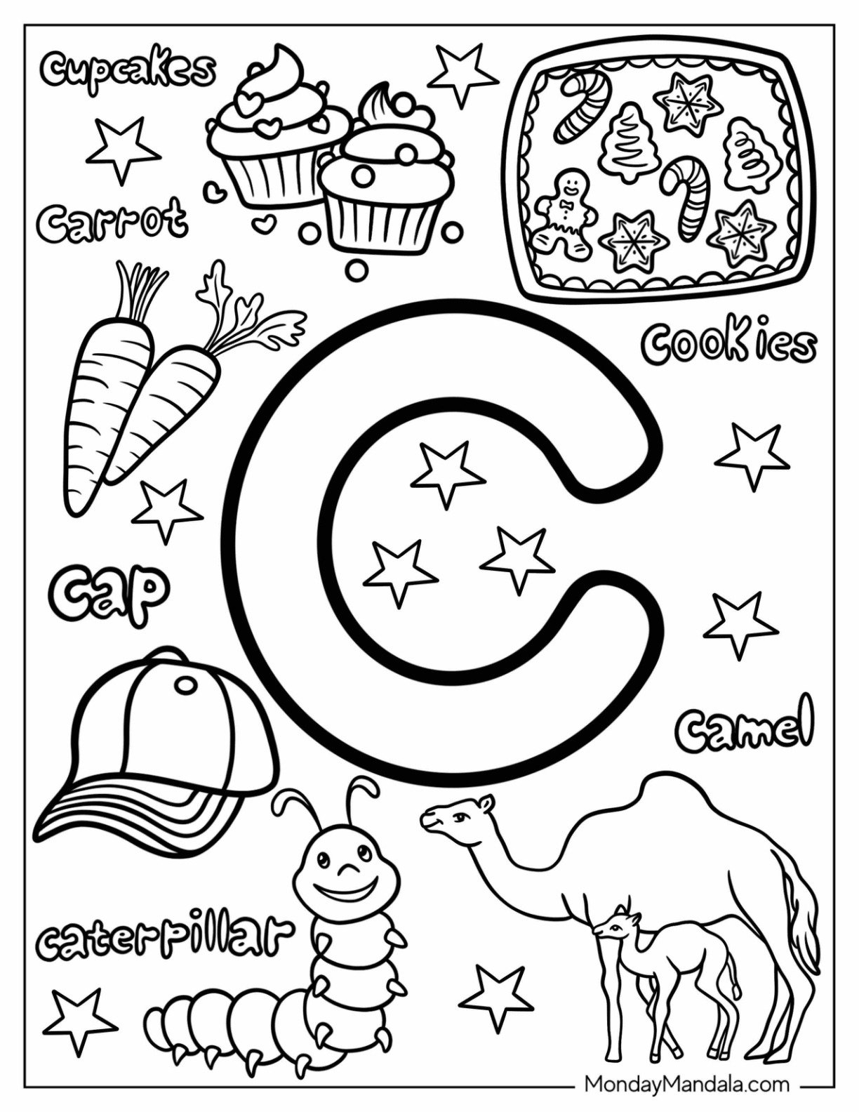 Letter C Coloring Pages For Preers Printable Infoupdate