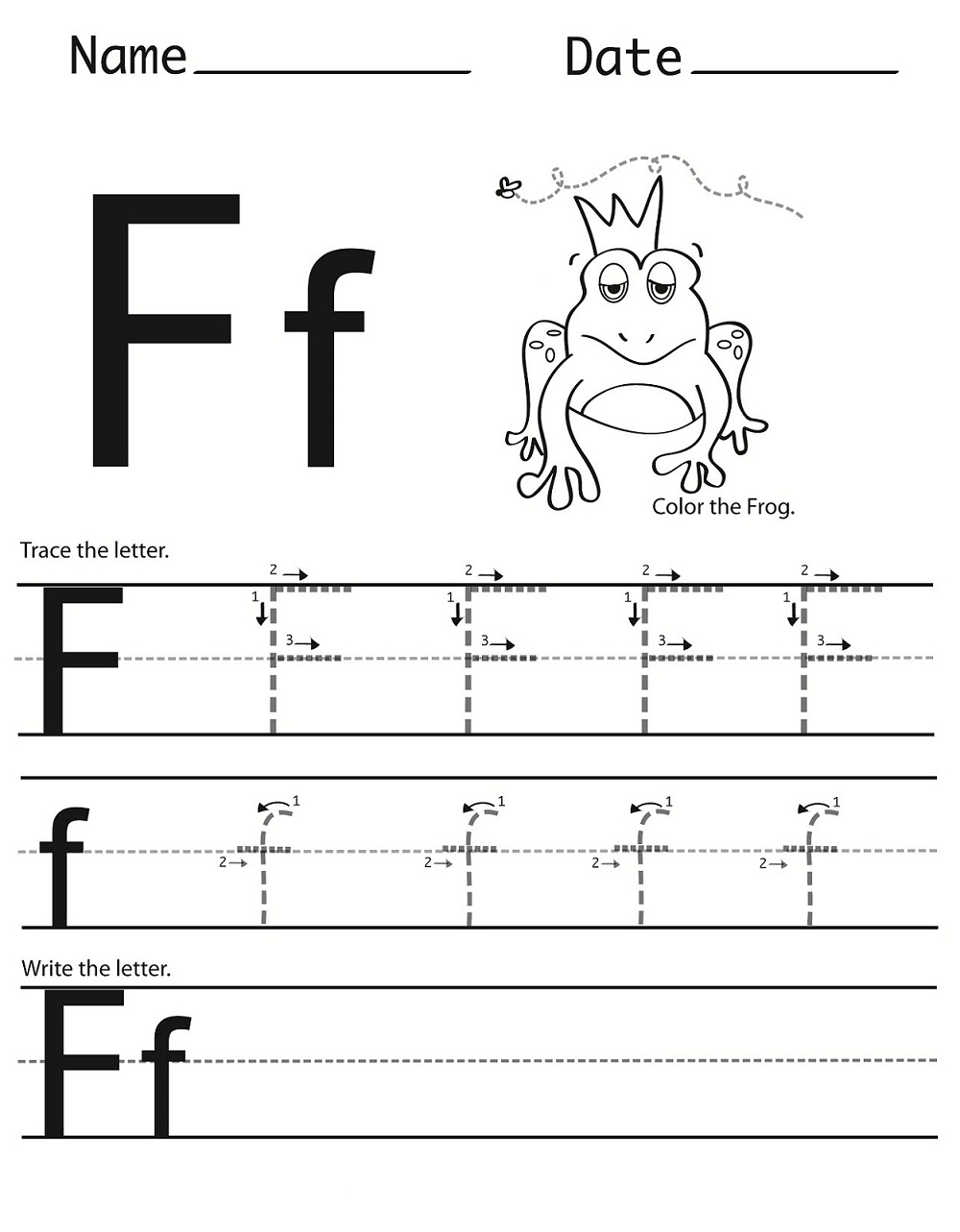 letter f tracing worksheets