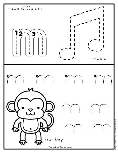 Letter M Tracing Worksheets Free Nature Inspired Learning 