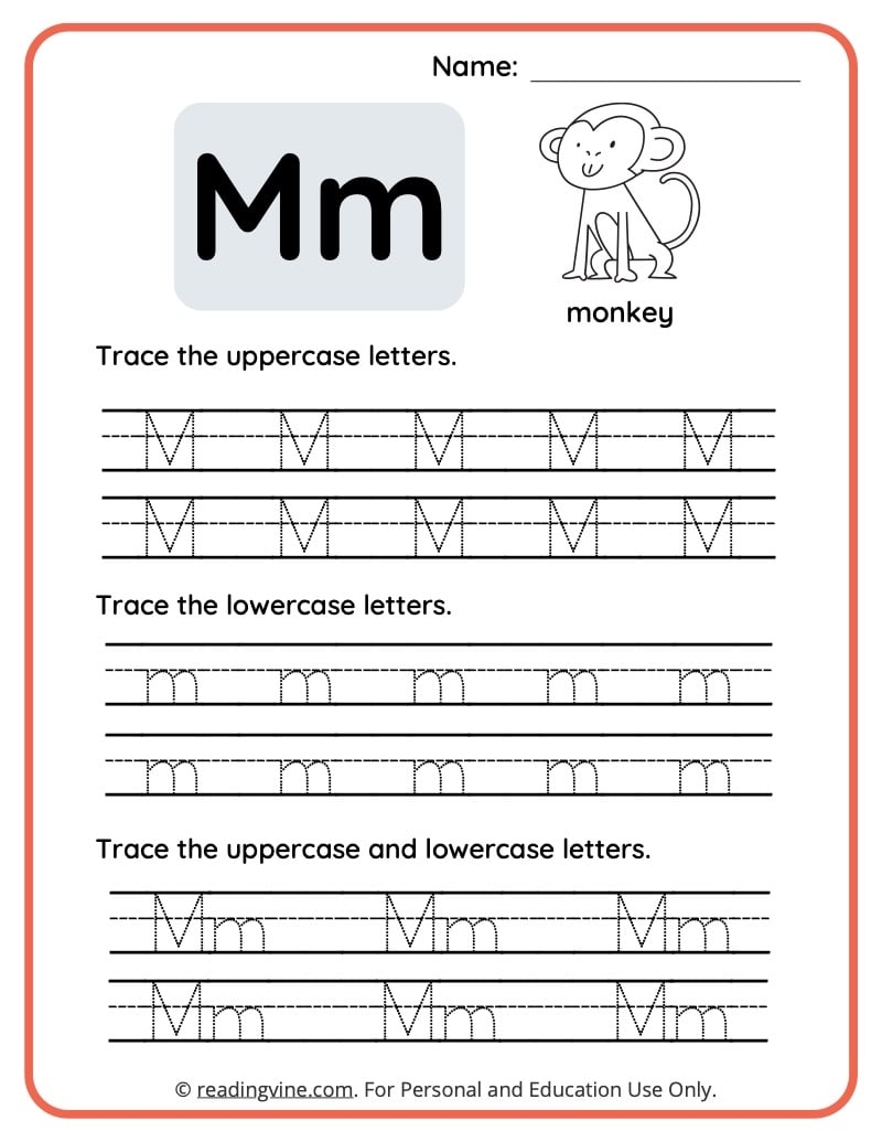 letter m worksheets for preschool