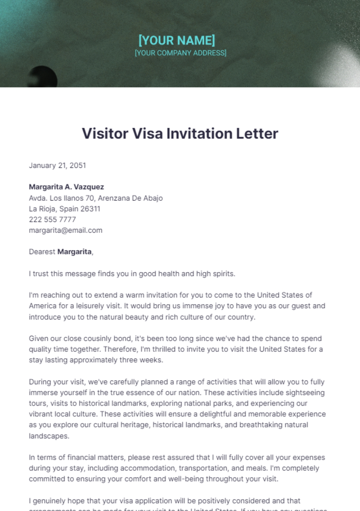 Letter Of Invitation For Canada Visitor Visa Infoupdate