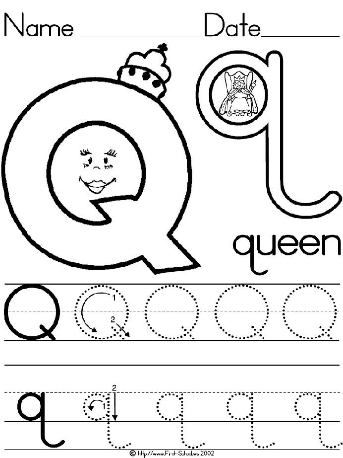 Letter Q Tracing Worksheet Preschool Letter Tracing Worksheets