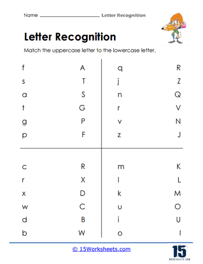 alphabet letter recognition worksheets