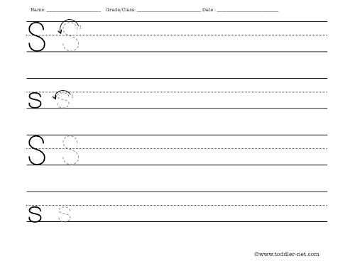 Letter S Worksheet