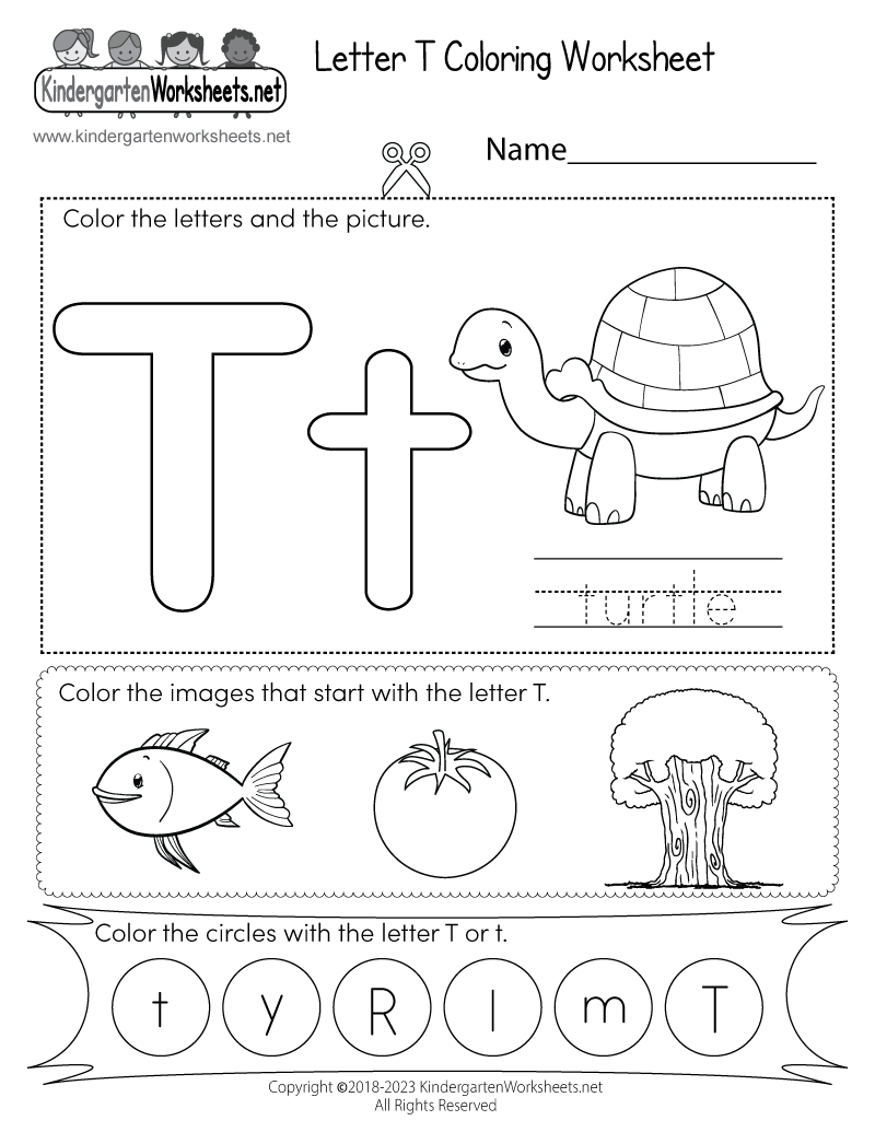 Letter T Preschool Worksheet PreschoolWorksheet