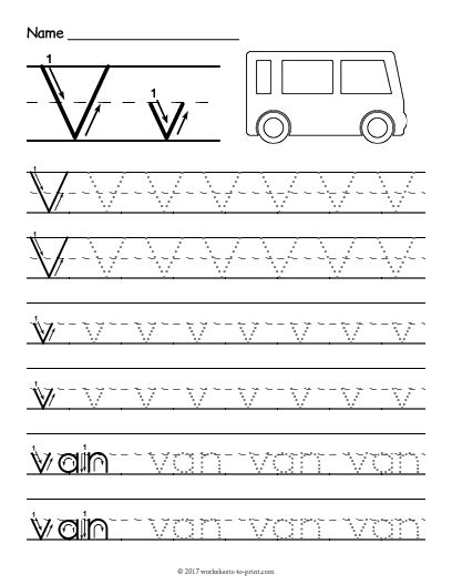 letter v preschool worksheets
