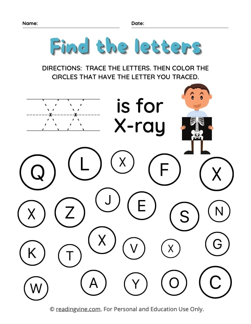 Letter X Worksheets For Preschool Free Printable