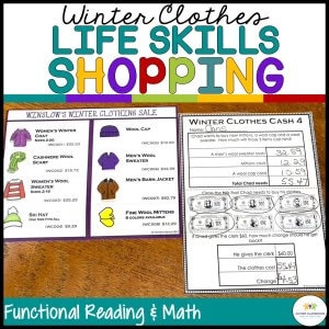 Life Skills Activities Winter Clothes Shopping Functional Math 
