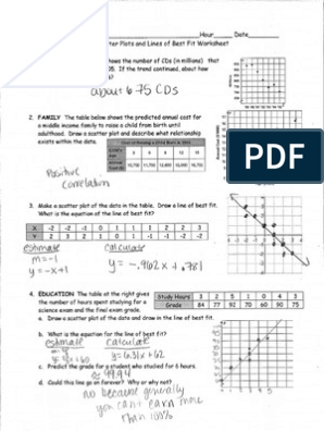 Line Of Best Fit Worksheet Answers PDF Worksheets Library
