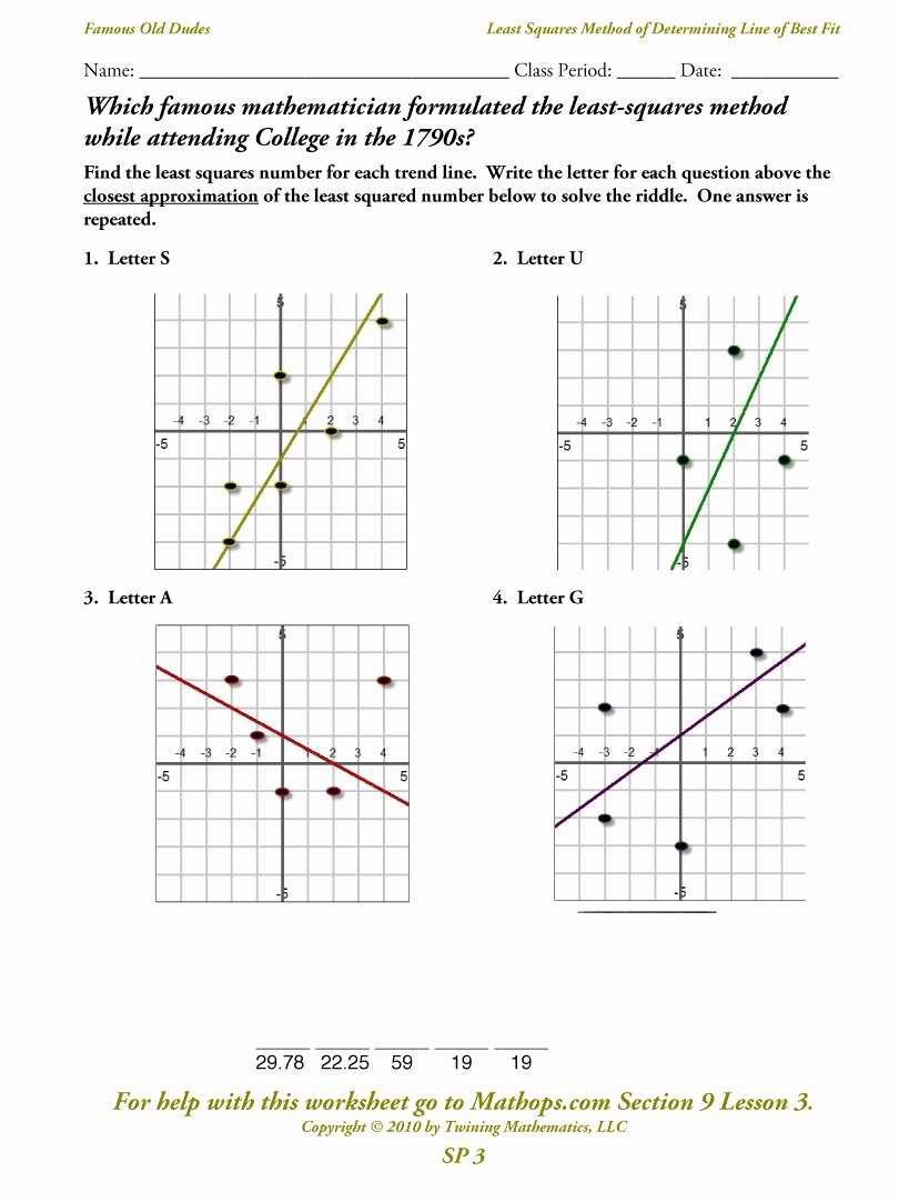 Line Of Best Fit Worksheet Awesome Scatter Plot And Line Best Fit