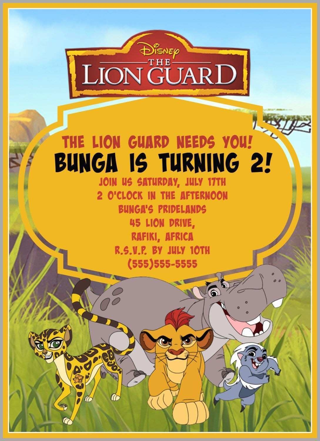 Lion King Birthday Invitation Template Free Cards Design Templates