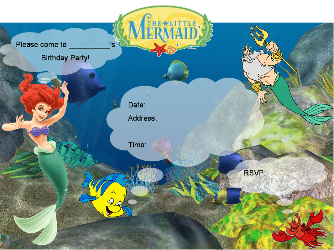 mermaid birthday invitation template