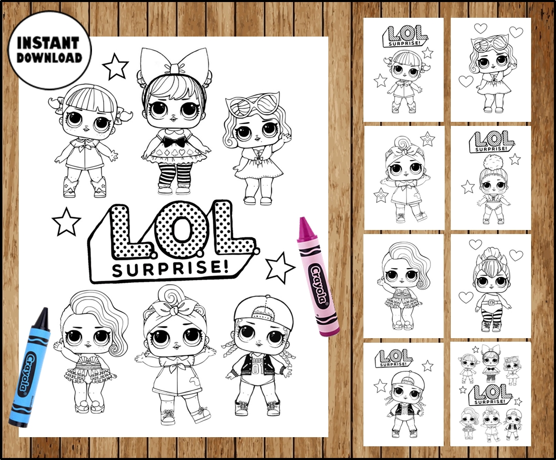 LOL Surprise Dolls Colouring Pages LOL Surprise Dolls Party Printable 