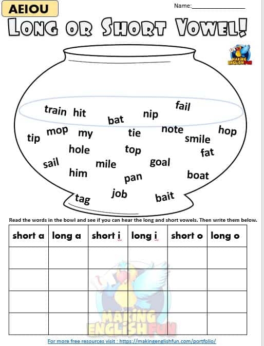Long And Short Vowel Review Interactive Worksheet Education 