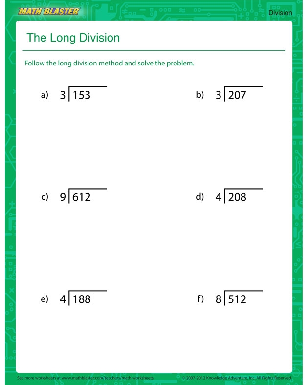 Long Division Math Worksheets Grade 6 Long Division Worksheets