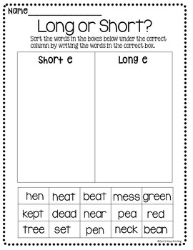 Long E Worksheets Worksheets Library