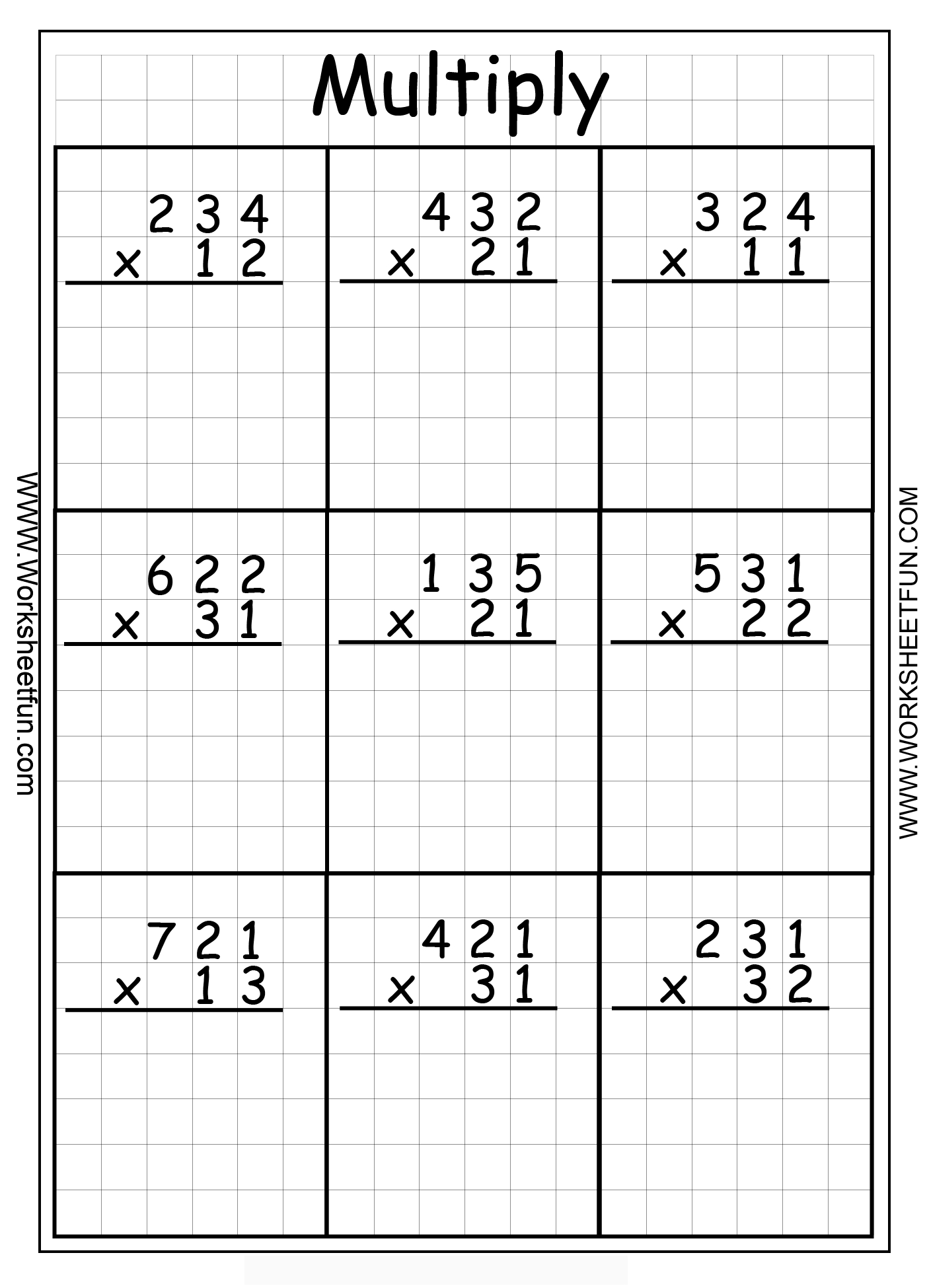 Long Multiplication Worksheets Multiplication Worksheets
