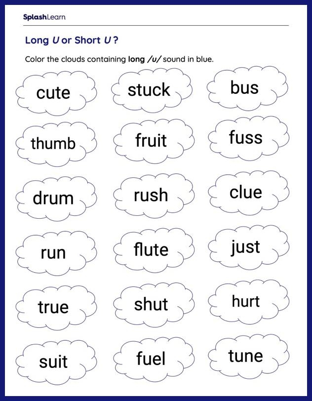 Long Short Vowels Worksheets
