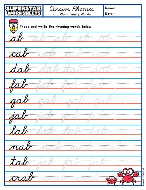 Lowercase Cursive Tracing Worksheet Free Printable Digital PDF 