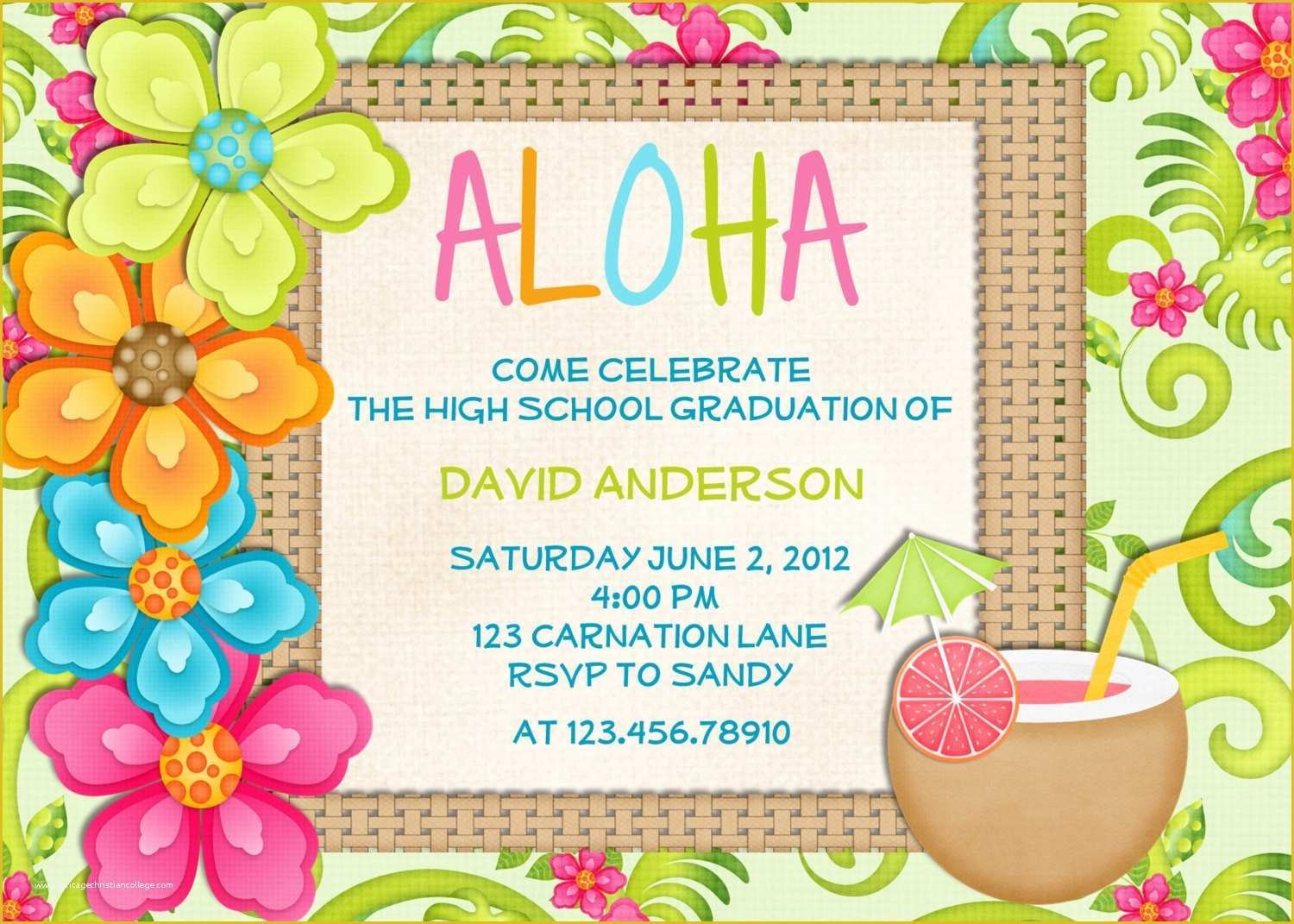 luau invitations templates free