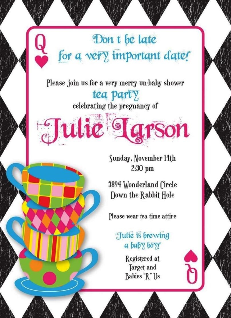 Mad Hatter Tea Party Invitation Template Free SampleTemplatess 