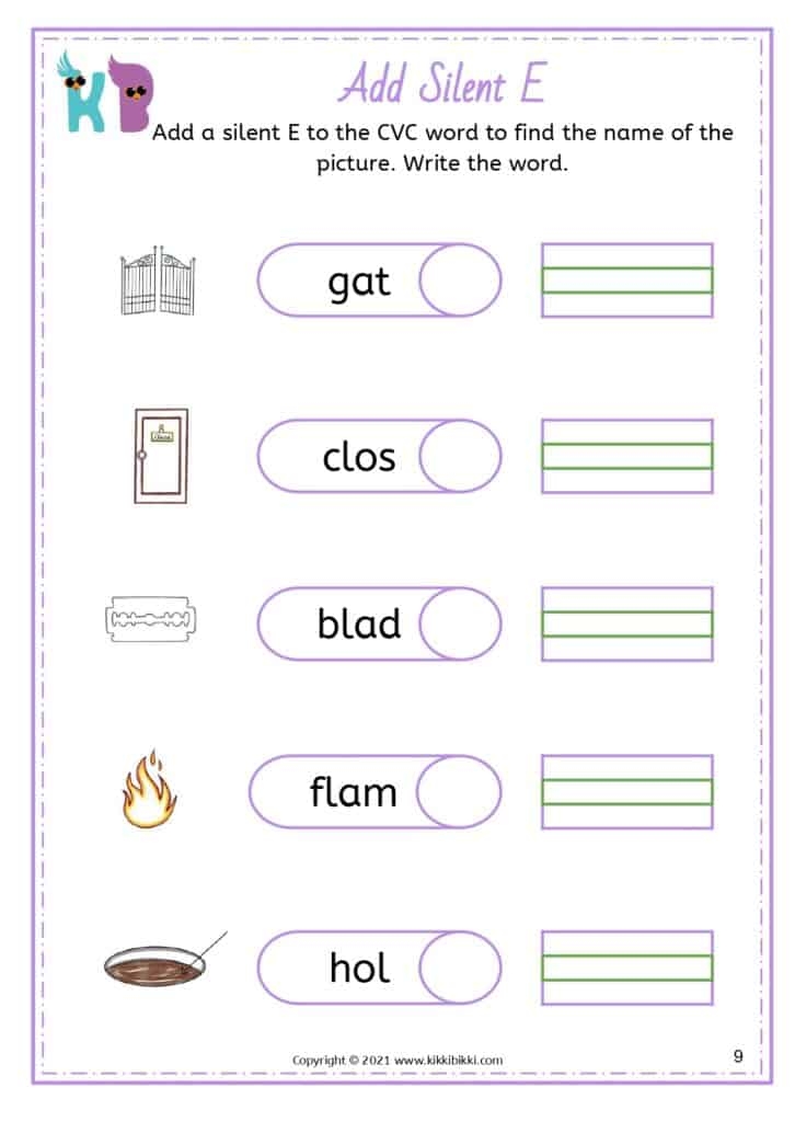 magic e with i worksheets