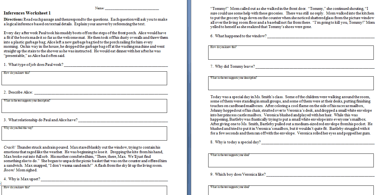Making Inferences Worksheets Games Activities Examples Worksheets 