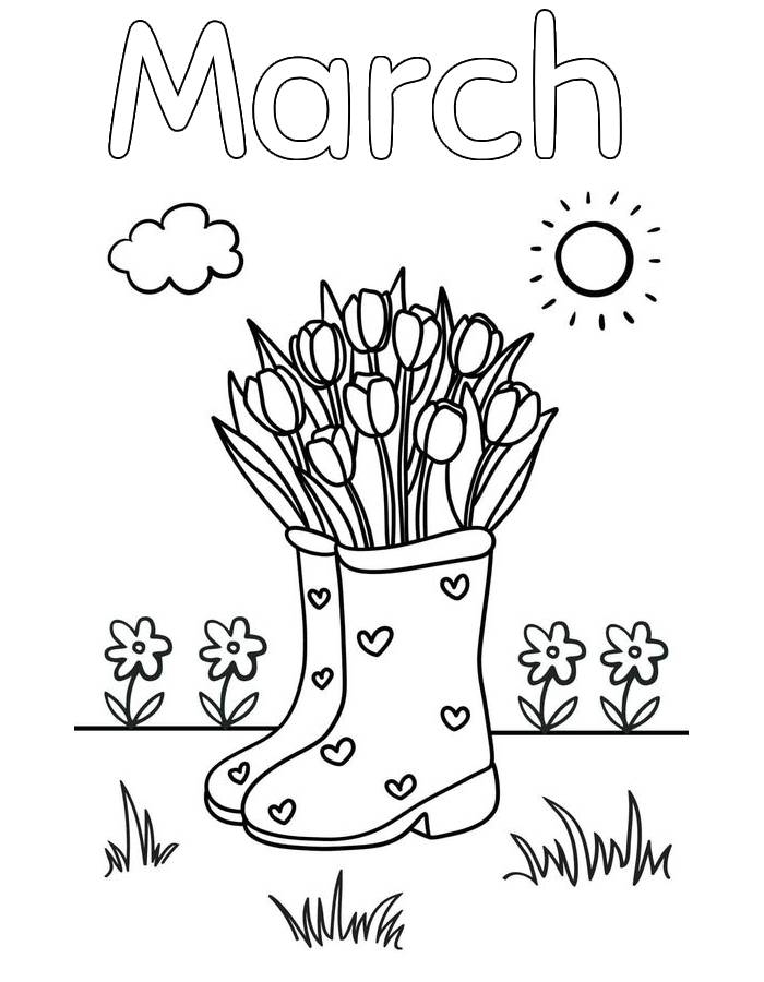 printable coloring pages march