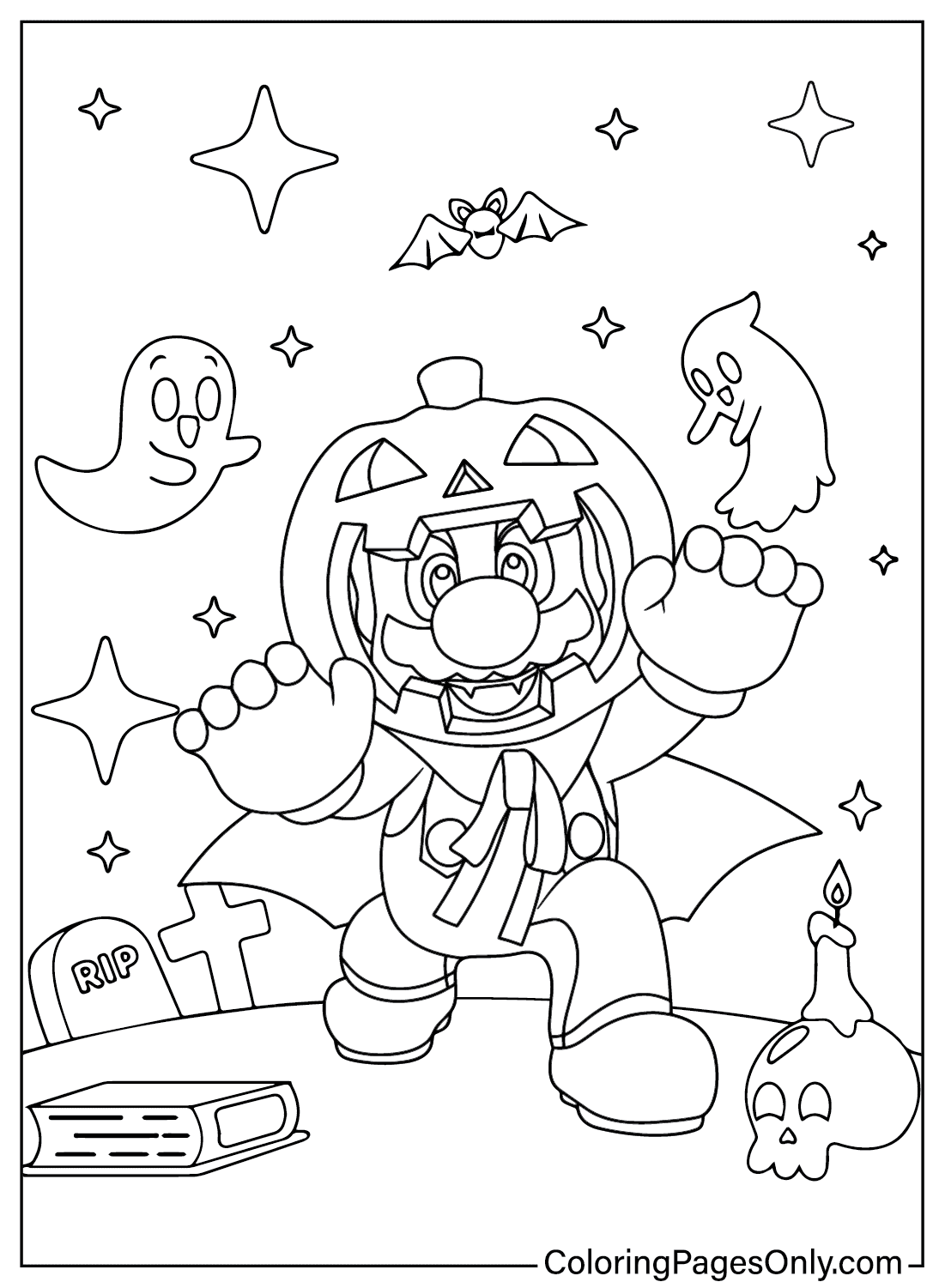 free mario coloring page
