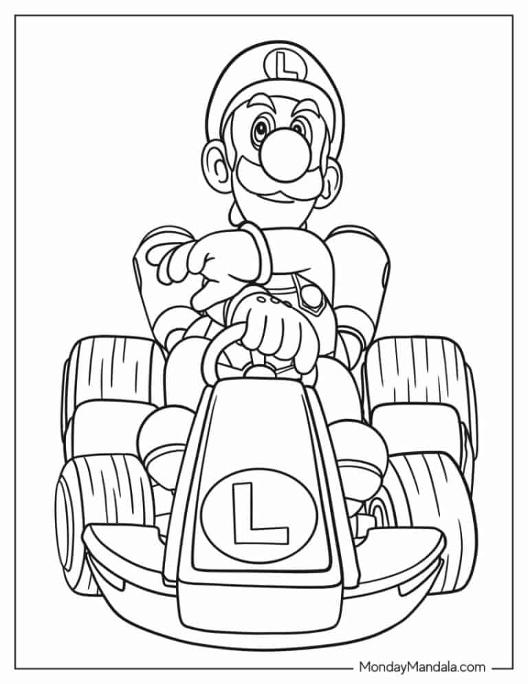 printable coloring pages mario kart