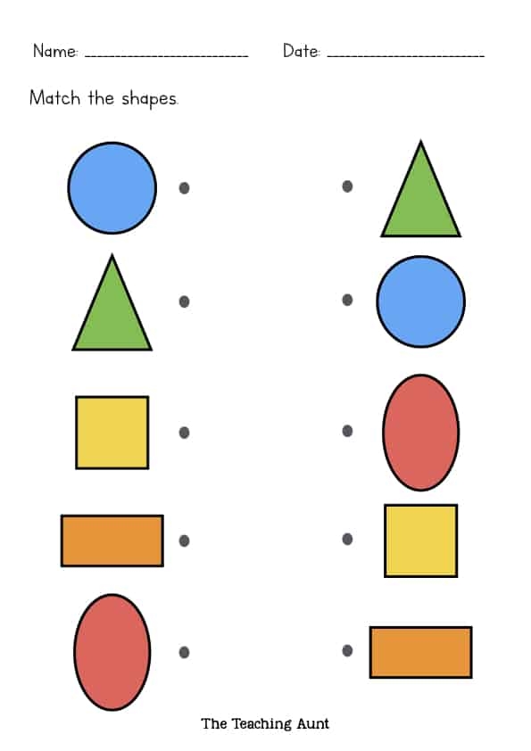shape matching worksheet