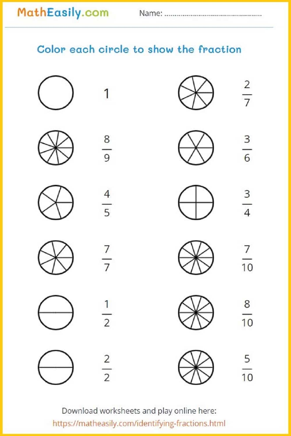 fraction math worksheets