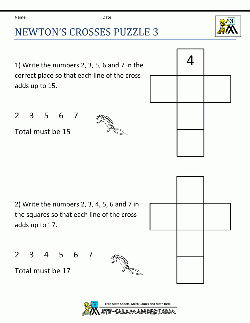 Math Puzzle Worksheets 3rd Grade