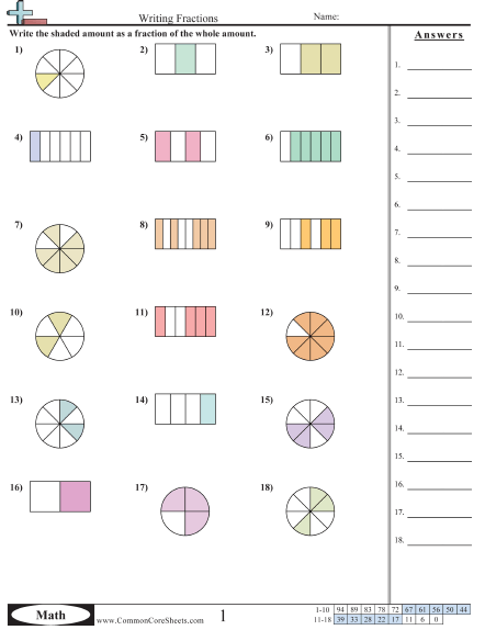 Mathematics Fraction Worksheets