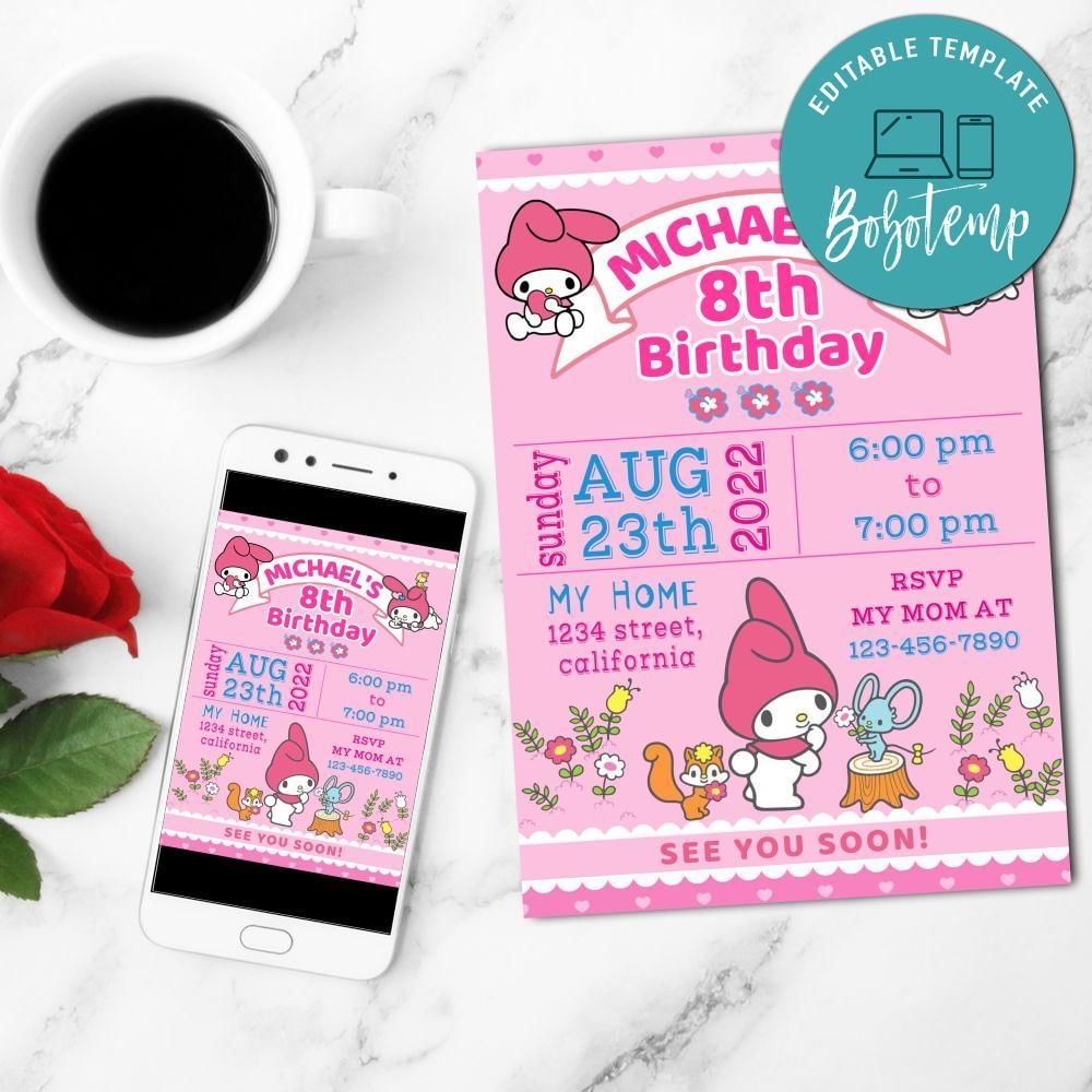 Melody Invitation Customizable Template DIY Bobotemp