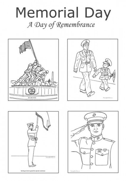 Memorial Day Coloring Worksheets Printable