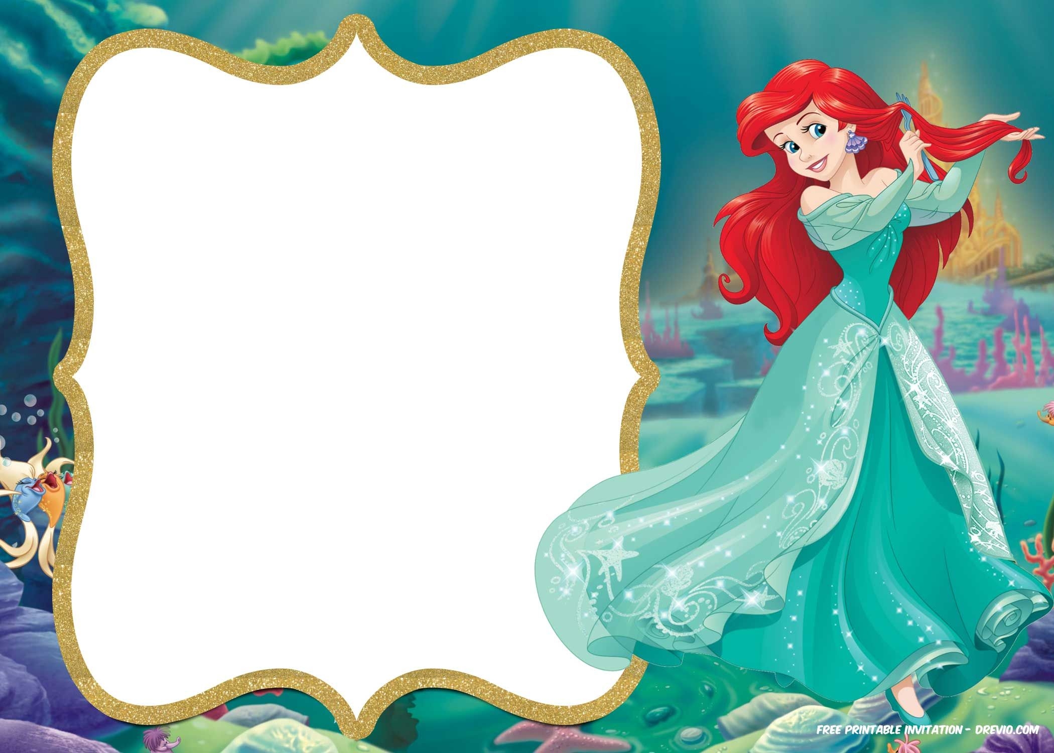 Mermaid Birthday Invitation Template Printable Word Searches