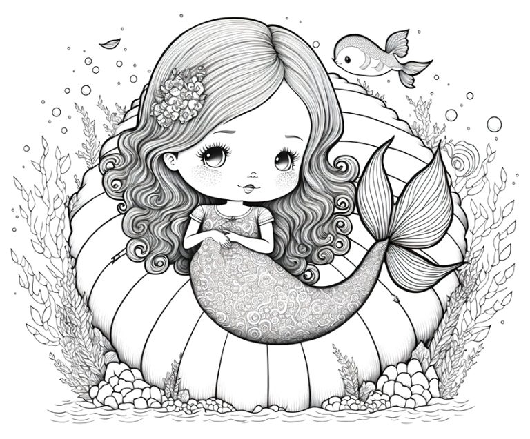 mermaid coloring pages for free