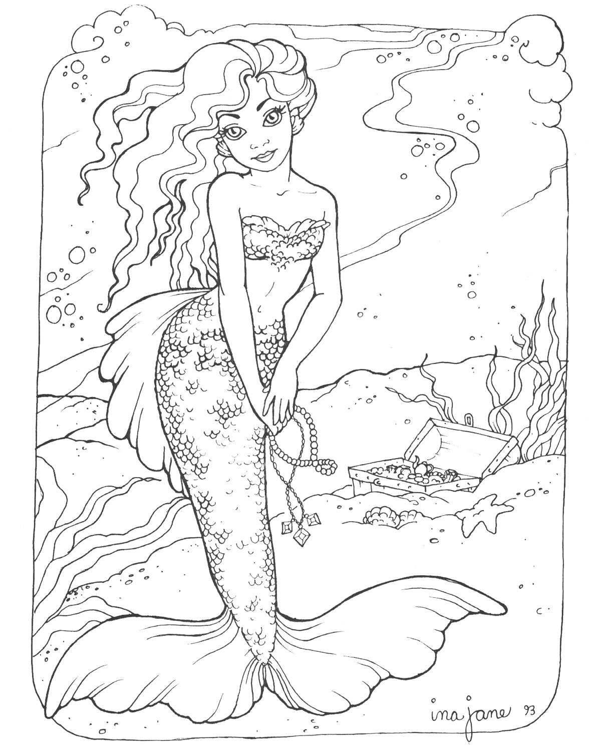 Mermaid Coloring Pages Free Printable ColoringMe