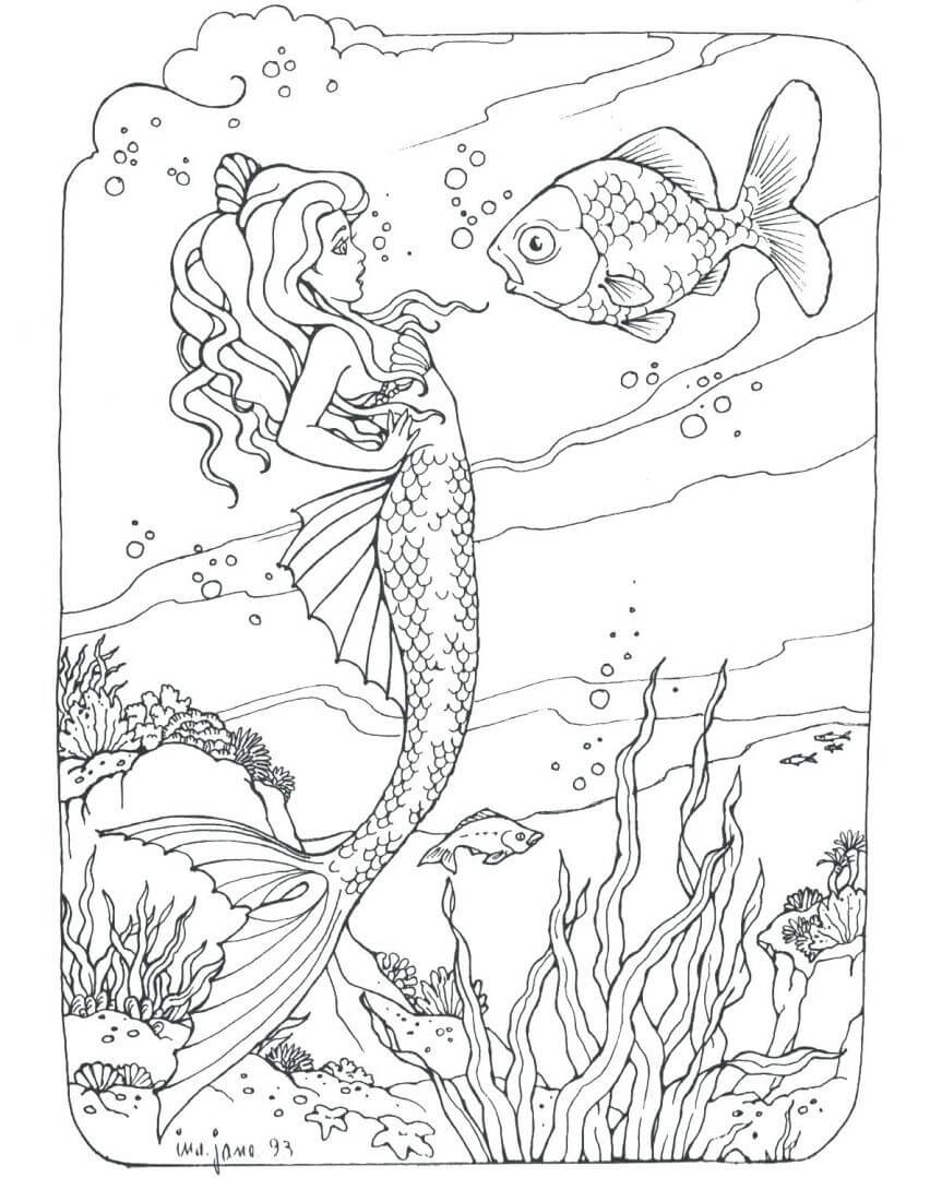 mermaid coloring pages printable free