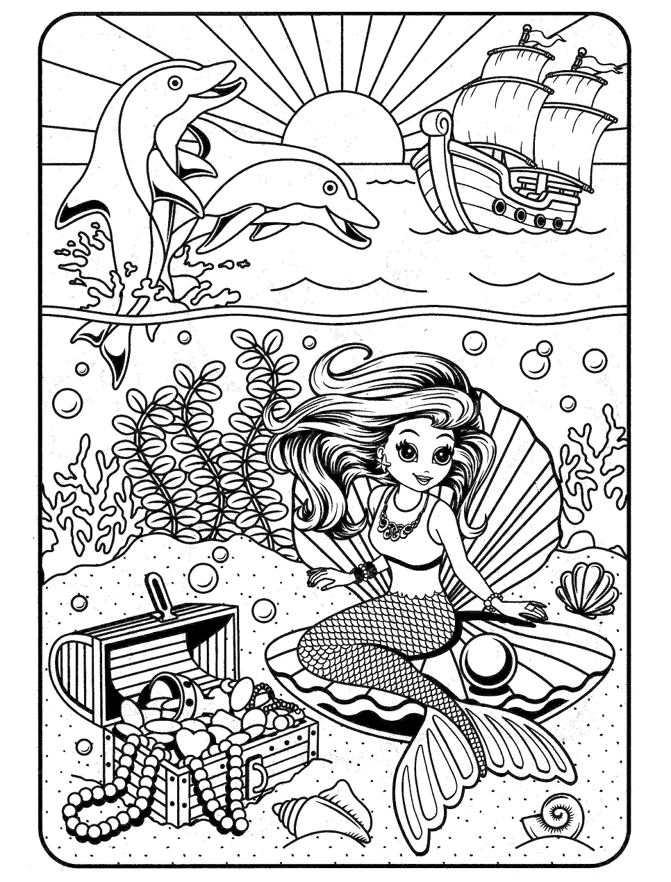 Mermaid Lisa Frank Coloring Page Free Printable Coloring Pages For Kids