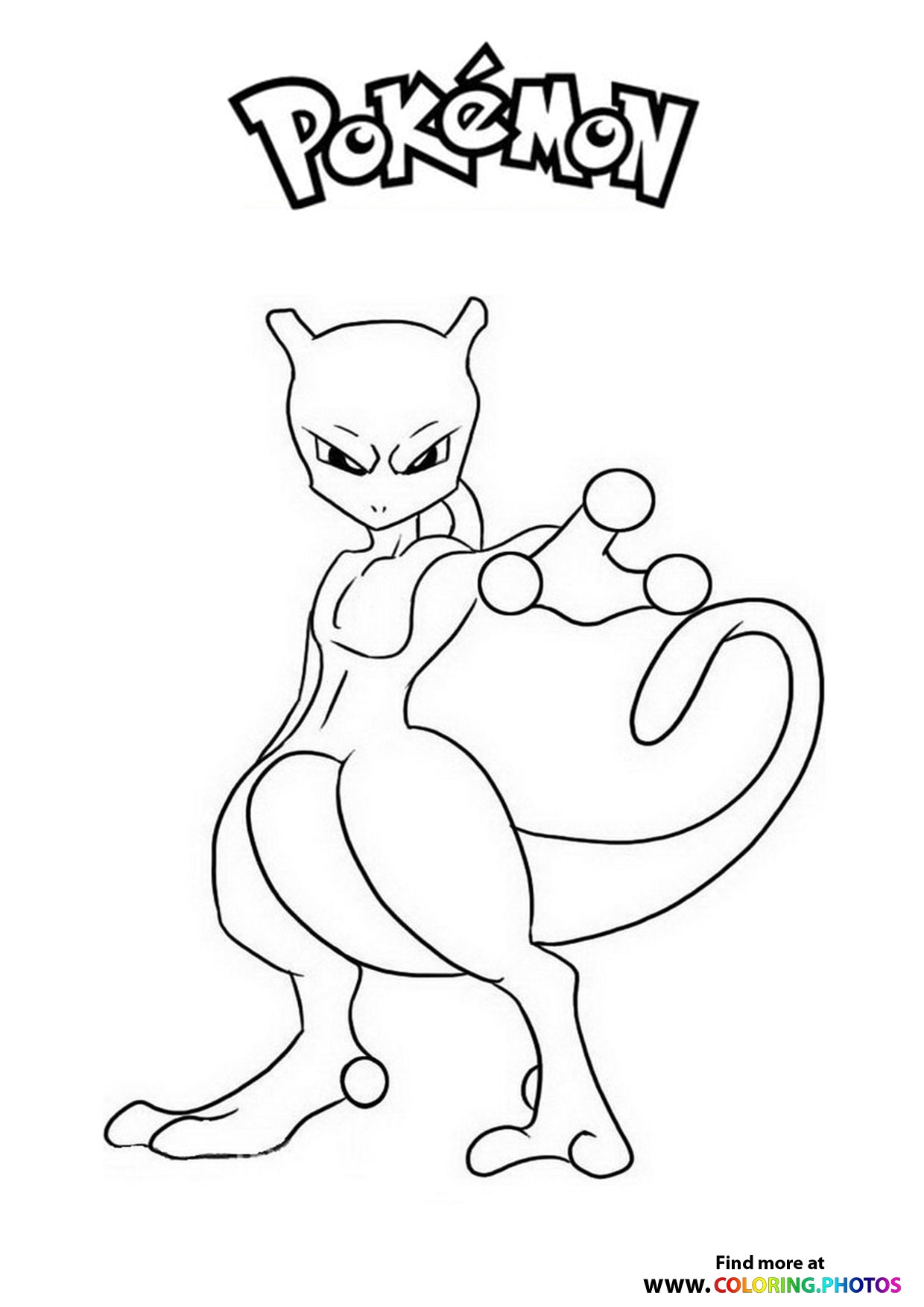 Mewtwo Pokemon Coloring Pages For Kids