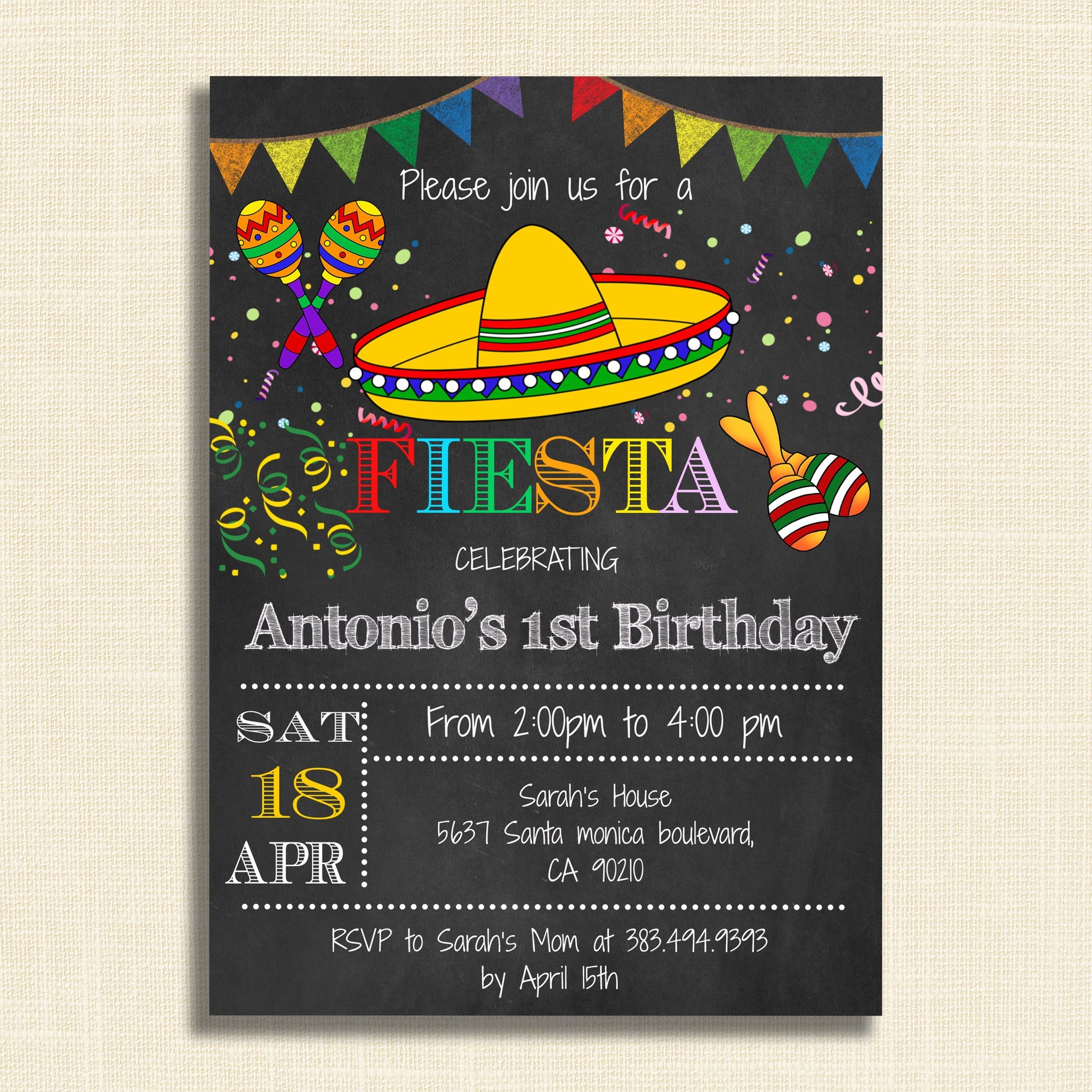 mexican theme invitation template