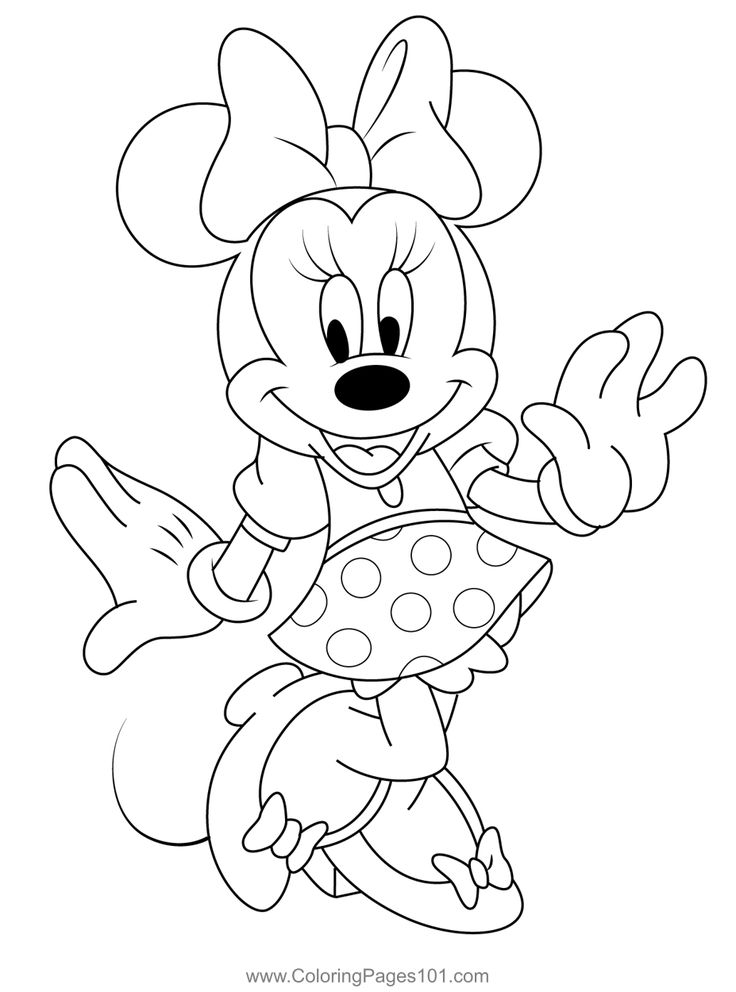 Mickey Minnie So Happy Coloring Page Minnie Mouse Coloring Pages