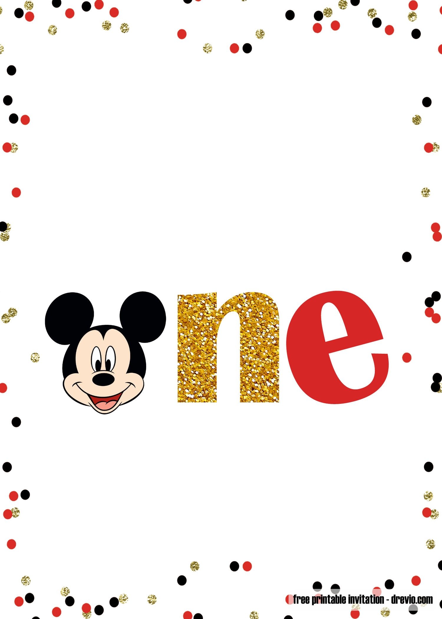 Mickey Mouse 1St Birthday Invitations Template Free Printable Word 