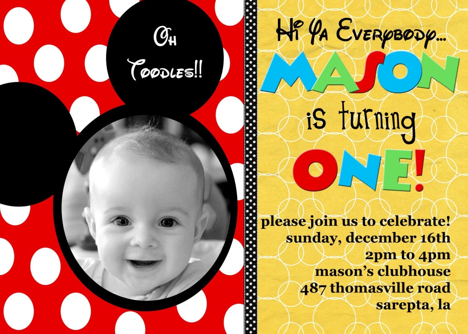 Mickey Mouse Birthday Invites