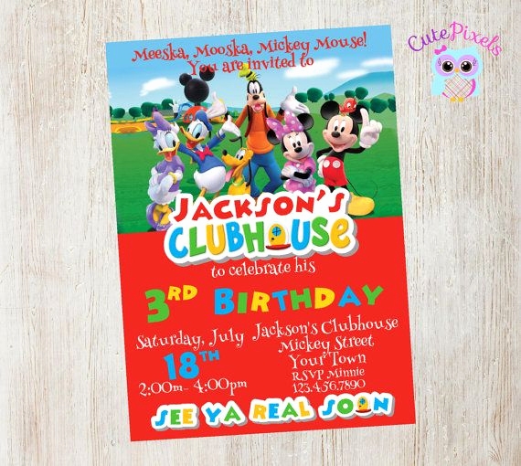 Mickey Mouse Clubhouse Invitation Template Inspirational Mickey Mouse