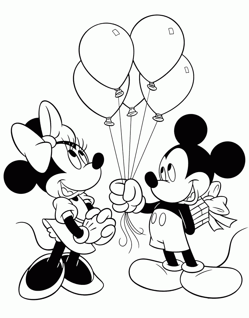 Mickey And Minnie Mouse Coloring Pages